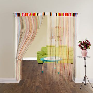 Door Fringe Curtains | Set of 2 String Curtain Panels