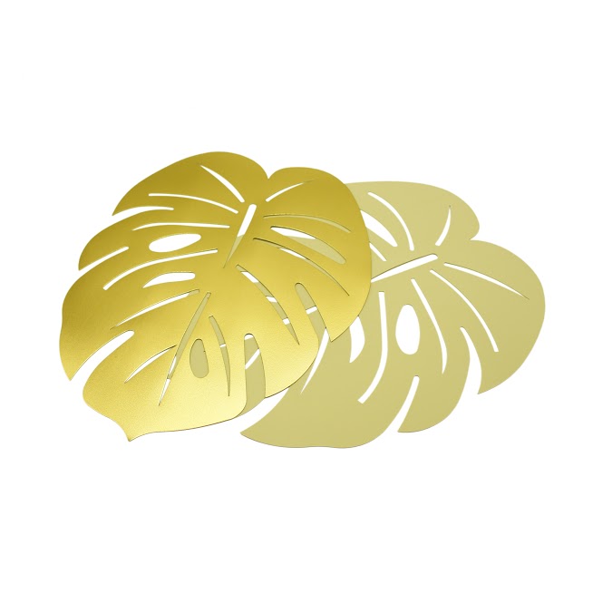 Gold Palm Leaf Place Mats | Set of 6
