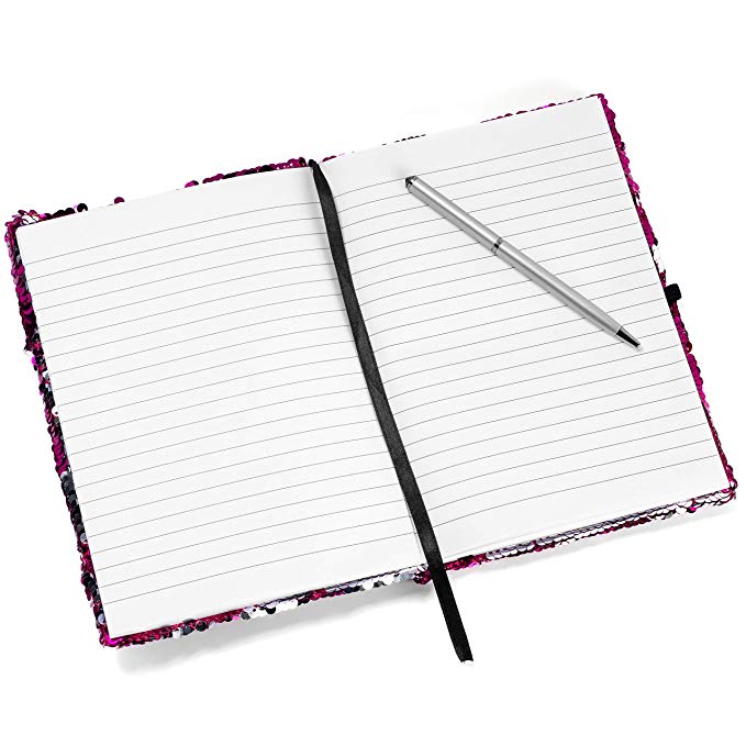 Flip Sequin Journal for Girls with Diamond Pen