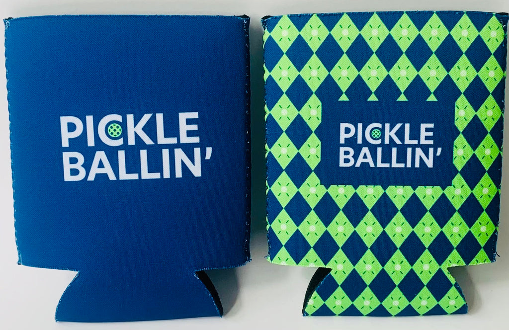 Pickleball Beer Can Coolers - Set of 4