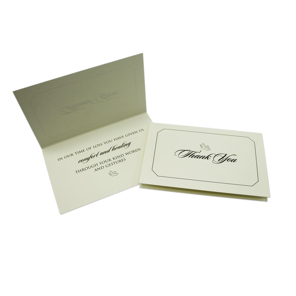 Funeral Sympathy Thank You Cards | Set of 25