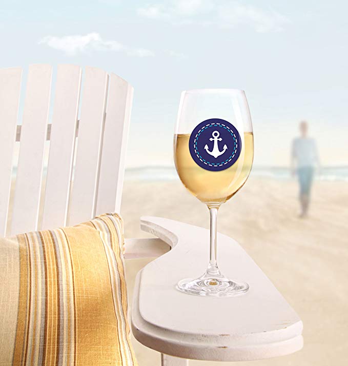 Beach Themed  Wine Charms | Reusable Stickers