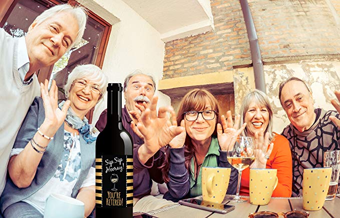 Retirement Wine Bottle Labels