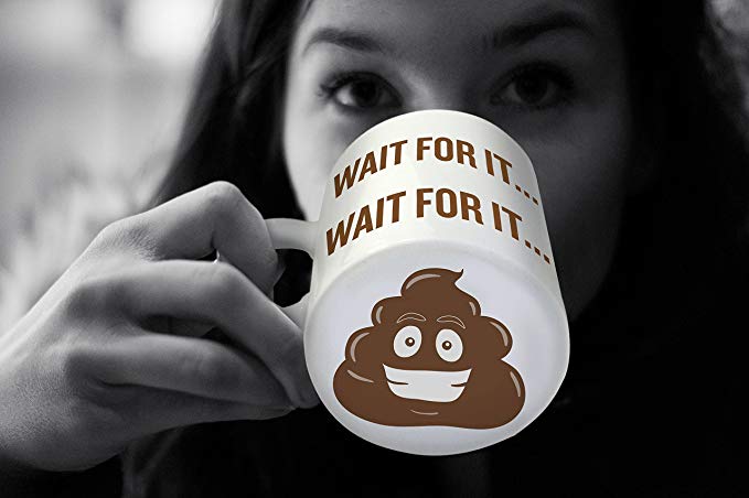 Wait for It Coffee Mug with Poop Emoji