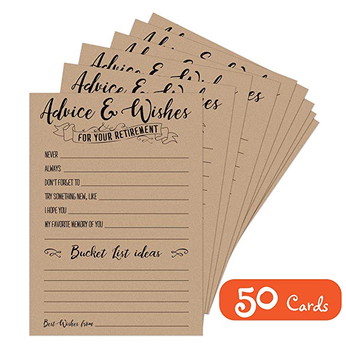 Retirement Advice & Wishes Cards (50 Pack)