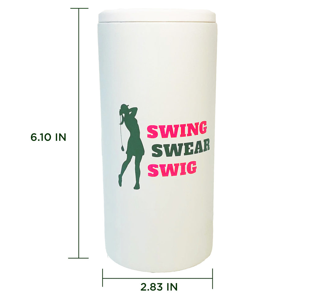 Golf Skinny Can Cooler for Women - Funny Golf Gift for Women - Slim Can Sleeve for 12oz Tall Slim Can Beverages