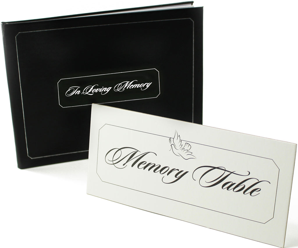 The Cherished Company Memorial Guest Book | Funeral Guest Book | White Memory Table Sign Included
