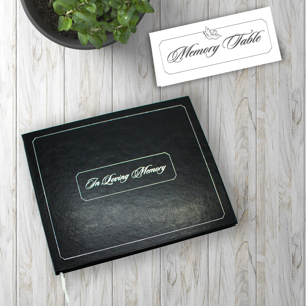 The Cherished Company Memorial Guest Book | Funeral Guest Book | White Memory Table Sign Included